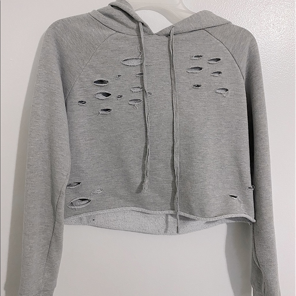 Distressed Gray Sweatshirt